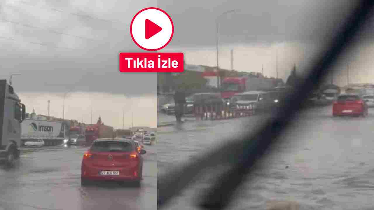 Gaziantep'te Dolu ve Sağanak Yağış Etkili Oluyor! Yollar Su Gölüne Döndü
