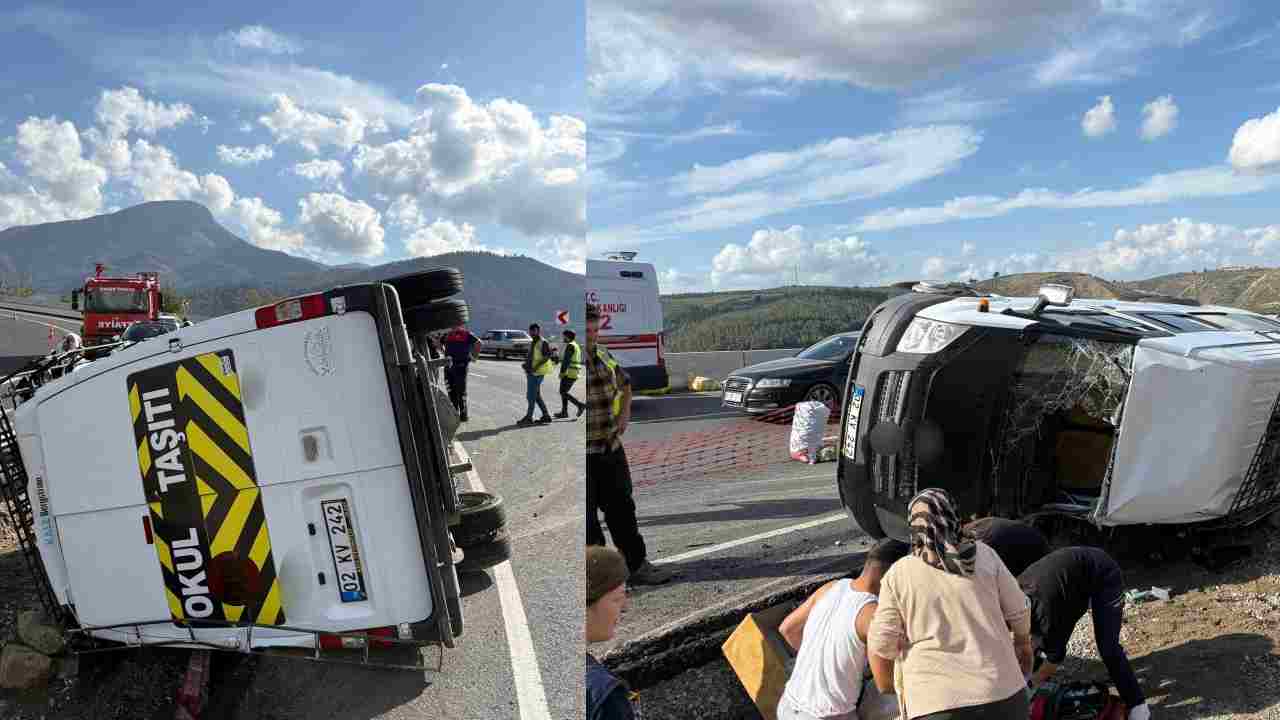 Yolcu minibüsü şarampole devrildi: 13 Yaralı