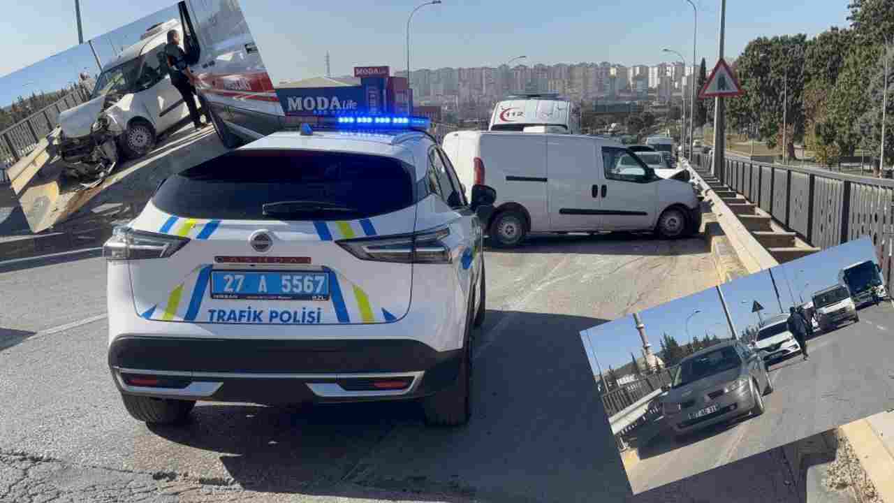 Gaziantep’te 5 aracın karıştığı zincirleme kaza: 1 yaralı