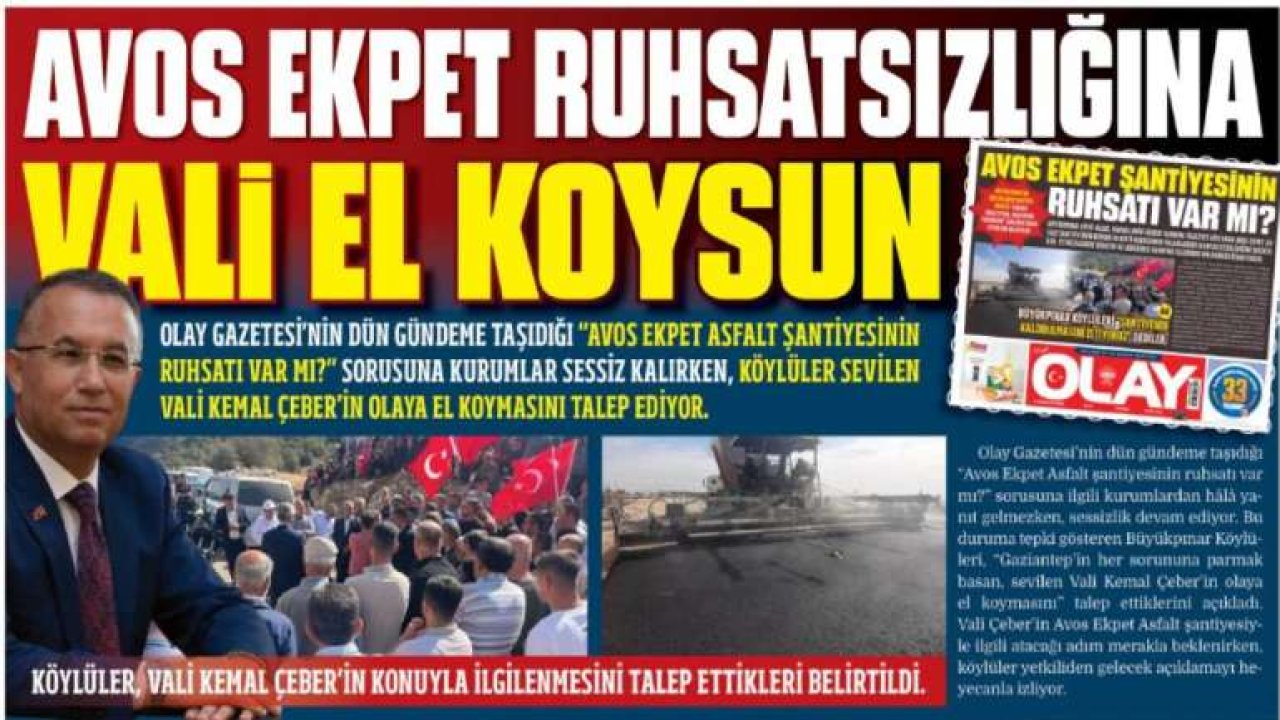 Gaziantep’te Avos Ekpet Krizi Büyüyor: Köylüler “Vali Çeber El Koysun!” Diye Seslendi