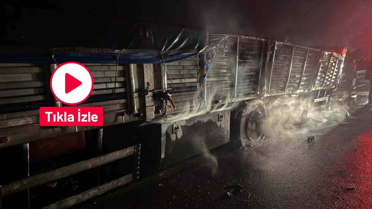 Mısır yüklü tır alev alev yandı! Faciadan Dönüldü