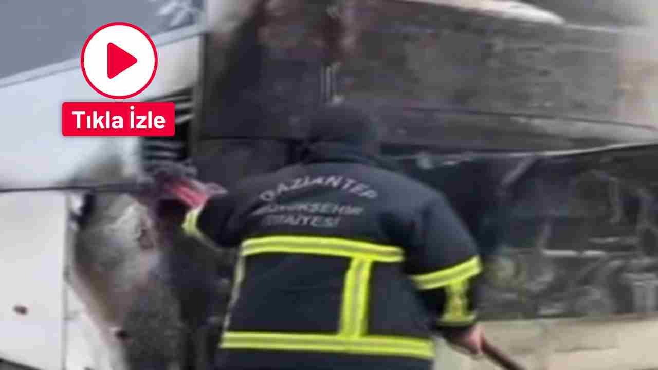 Gaziantep’te yolcu otobüsünde yangın çıktı! Facia Son Anda Önlendi