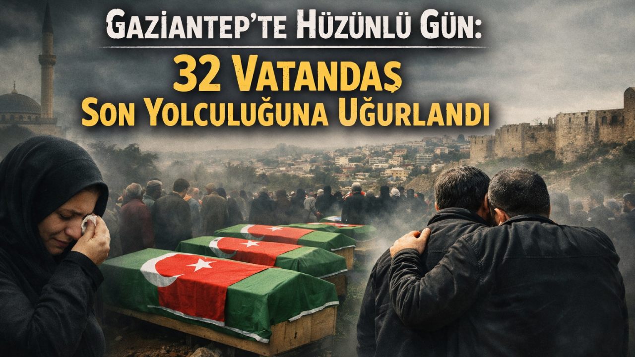 Gaziantep’te Hüzünlü Gün: 32 Vatandaş Son Yolculuğuna Uğurlandı