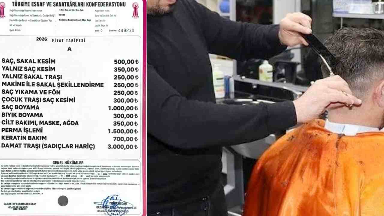 Gaziantep'te Berberlerde Traş Artık 500 TL