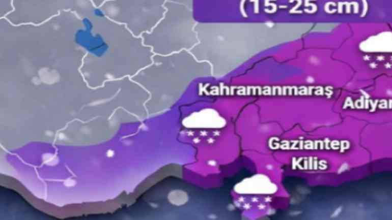 Gaziantep, Kilis, Urfa, Maraş...  Büyük Kar Geliyor