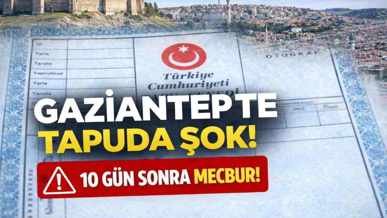 Gaziantep’te Tapuda Şok Karar! 10 Gün Sonra Herkes Mecbur