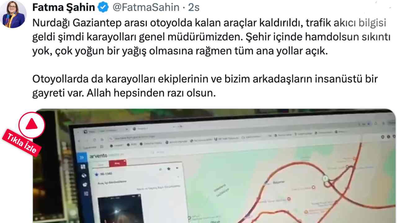 Fatma Şahin Açıkladı: “ Yoğun Kara Rağmen... Yolları Açtık”