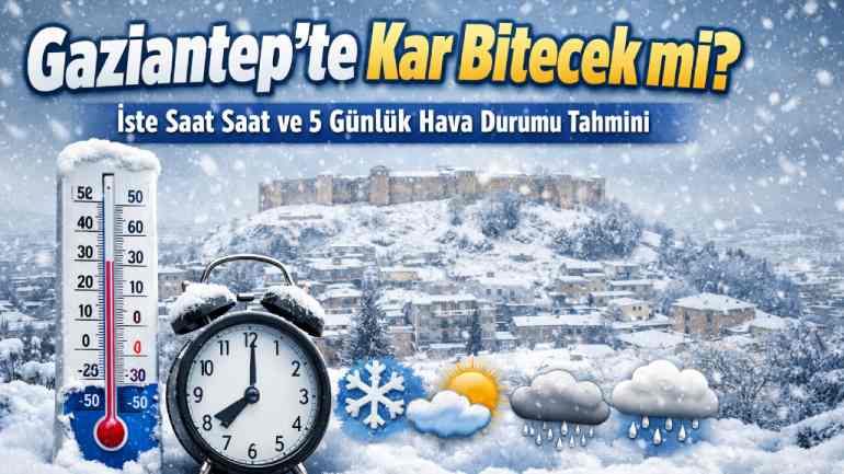 Gaziantep’te Kar Bitecek mi? İşte Saat Saat ve 5 Günlük Hava Durumu Tahmini