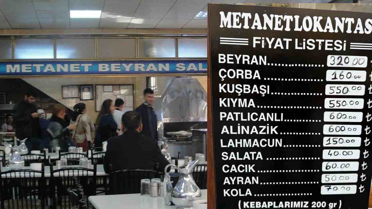 Gaziantep'in Ünlü Lokantasında Şok Fiyatlar: Metanet Lokantası Tepki Çekti!