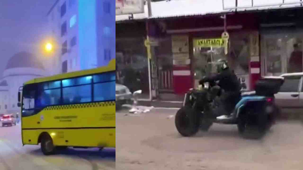 Gaziantep’te Halk Otobüsüyle Drift Yaptı: Tehlike saçtıkları anlar kamerada