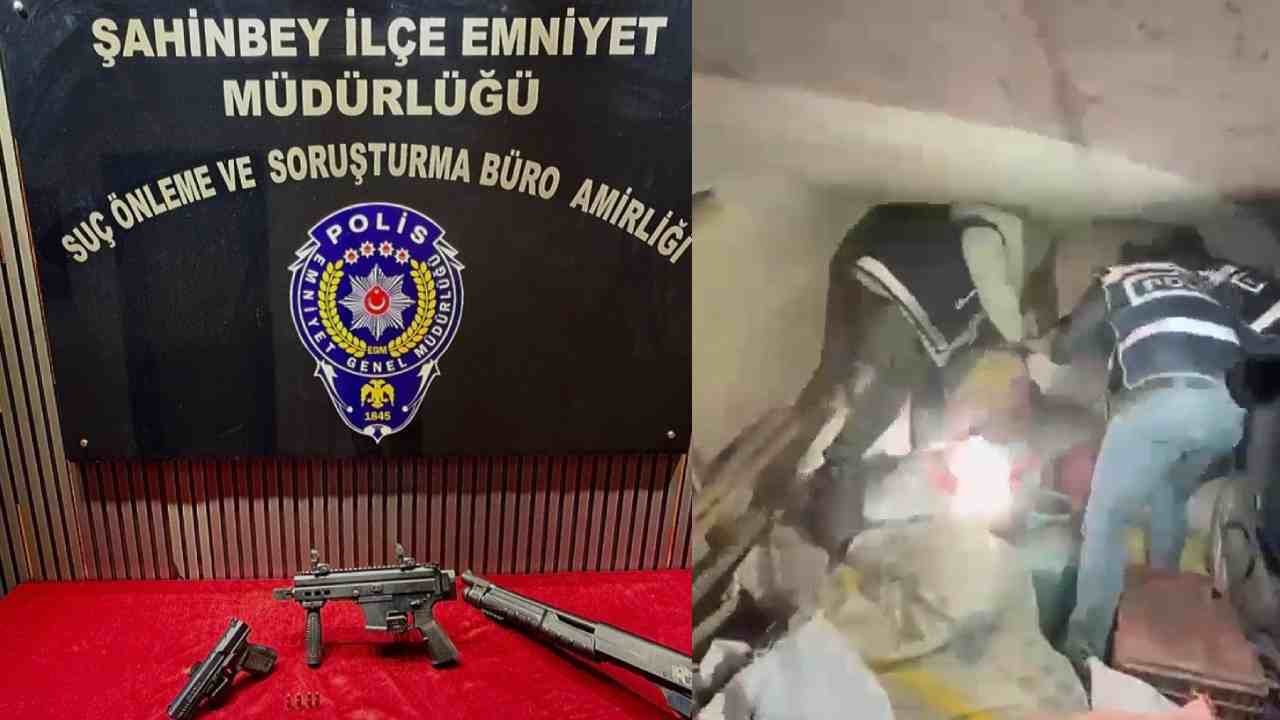 Gaziantep’te evin bodrumundan 4 ruhsatsız silah çıktı