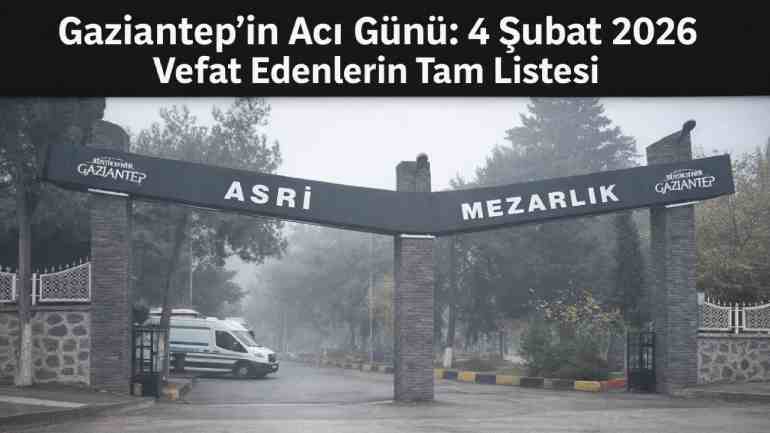 Gaziantep’in Acı Günü: 4 Şubat 2026 Vefat Edenlerin Tam Listesi
