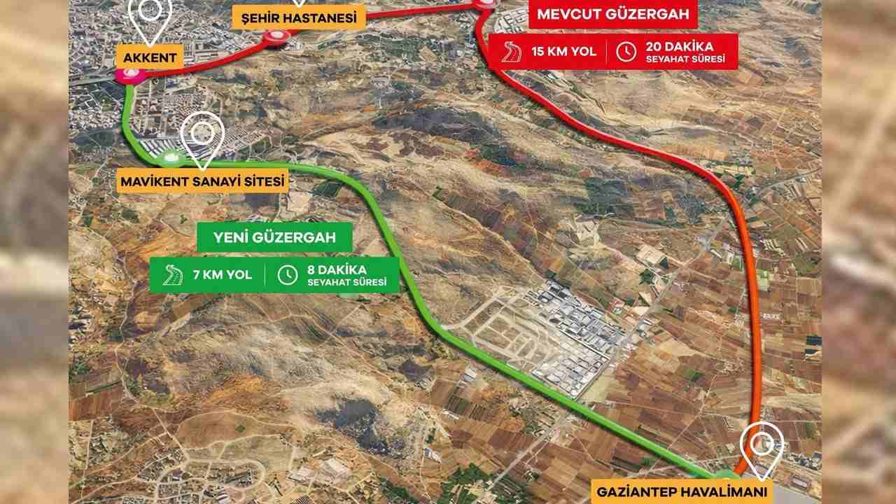 Gaziantep’te Havalimanına Gitmek Artık 8 Dakika: Yeni Yol Açıldı!