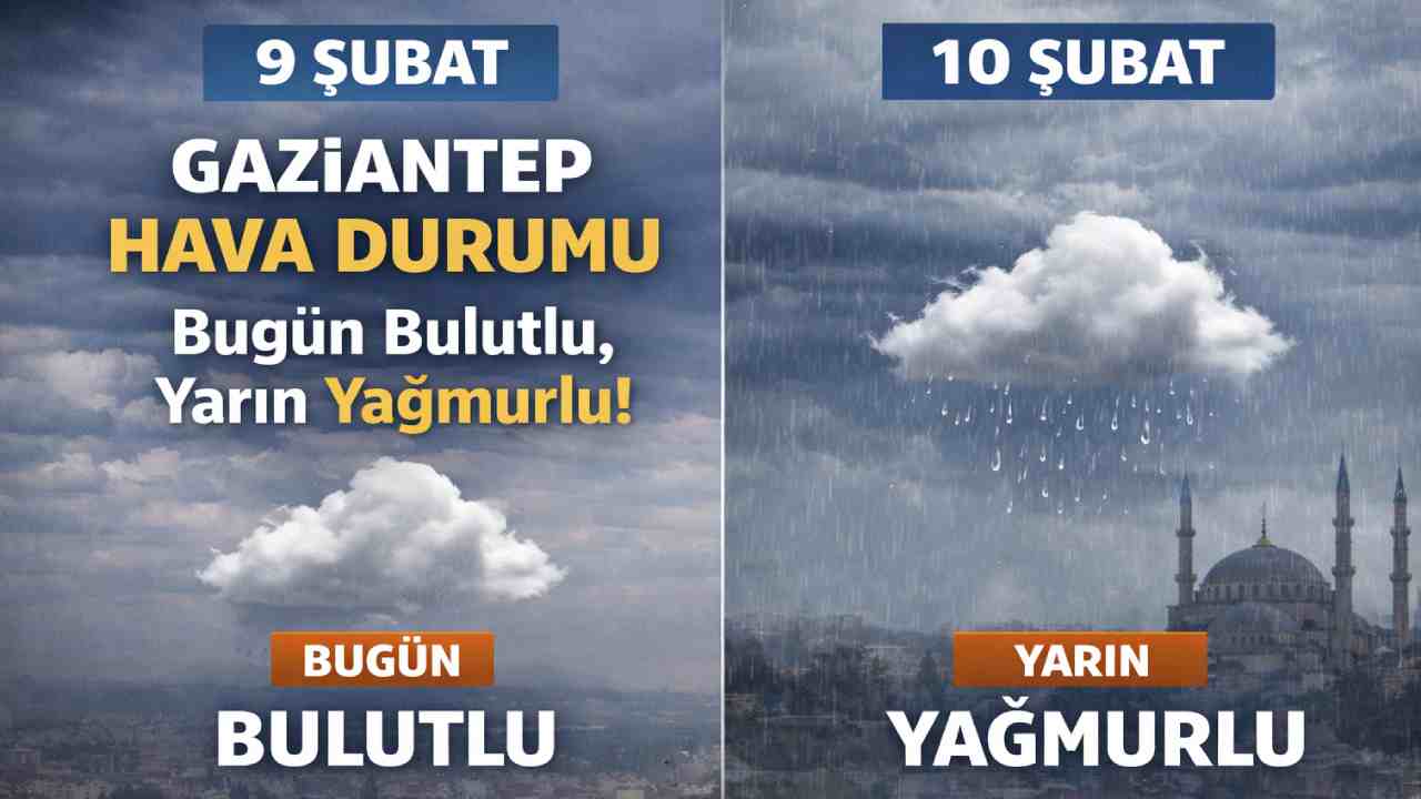 9 Şubat Gaziantep Hava Durumu: Bugün Bulutlu, Yarın Yağmurlu!