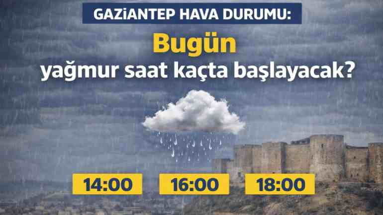 Gaziantep hava durumu: Bugün yağmur saat kaçta başlayacak?