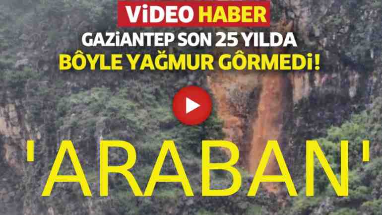 Gaziantep'te Dağlardan Şelaler Akıyor! İşte O Anlar...