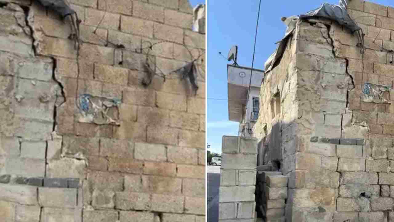 Gaziantep'te Faciaya Ramak Kaldı! Akyol Mahallesi'nde Yıkım Bekleyen Tehlike.