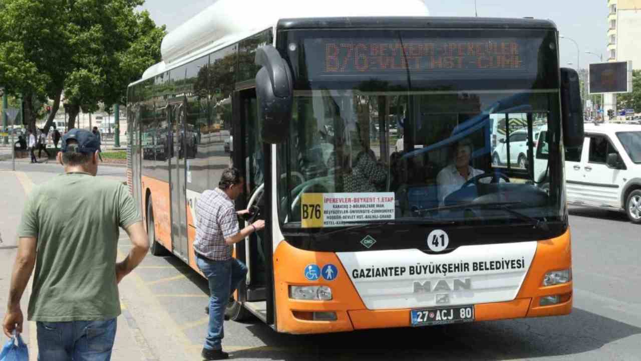Gaziantep'te 4 Gün Boyunca Toplu Taşıma Ücretsiz