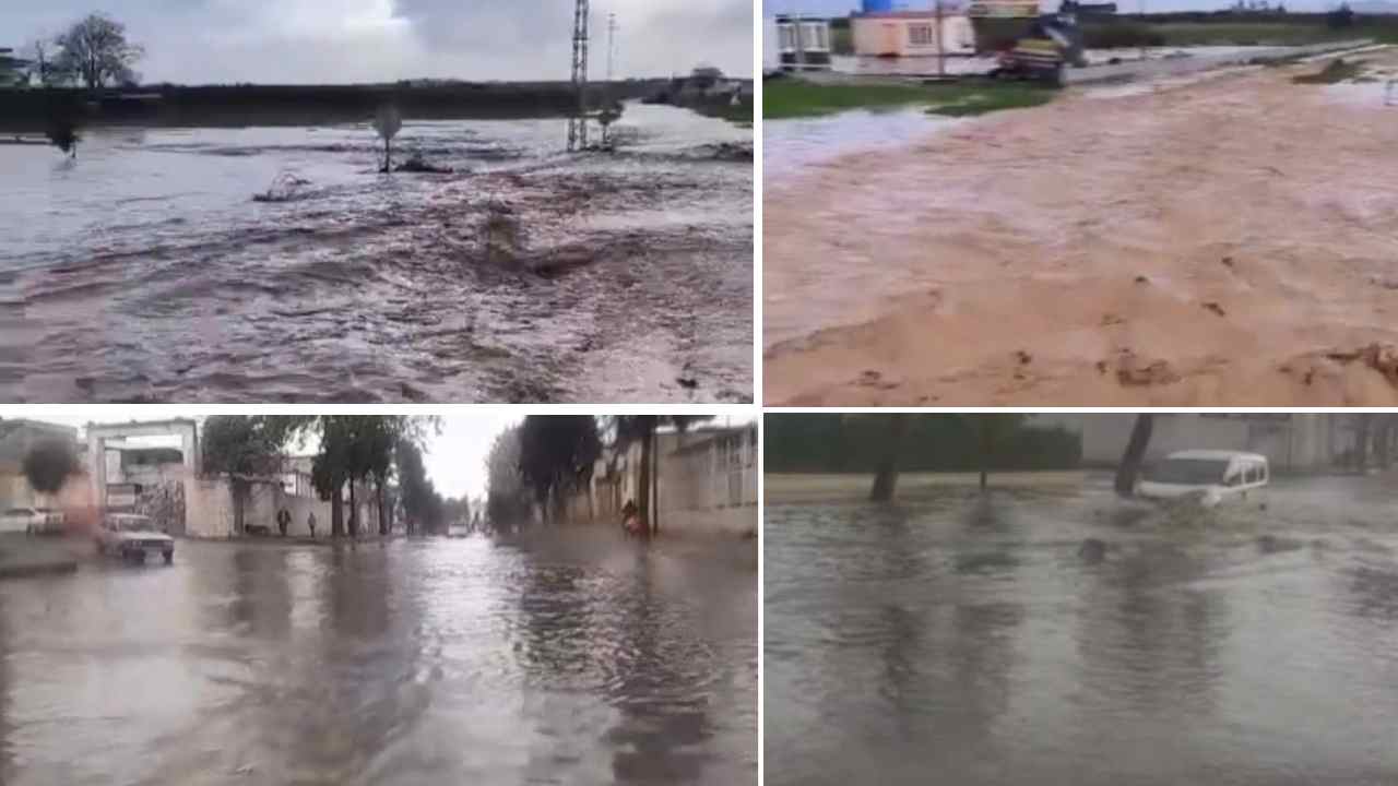 Gaziantep'te yollar göle döndü, kırsal mahallelerde sel meydana geldi