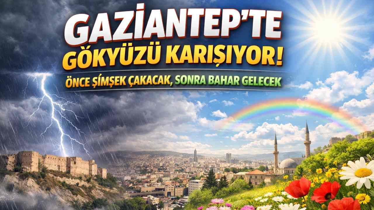 Gaziantep’te Gökyüzü Karışıyor! Önce Şimşek Çakacak, Sonra Bahar Gelecek