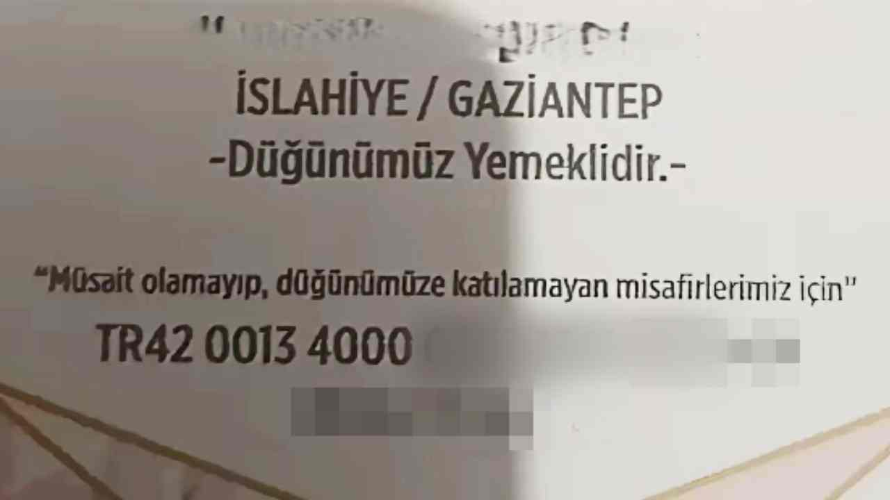 Gaziantep’te Düğün Davetiyesinde IBAN Şoku