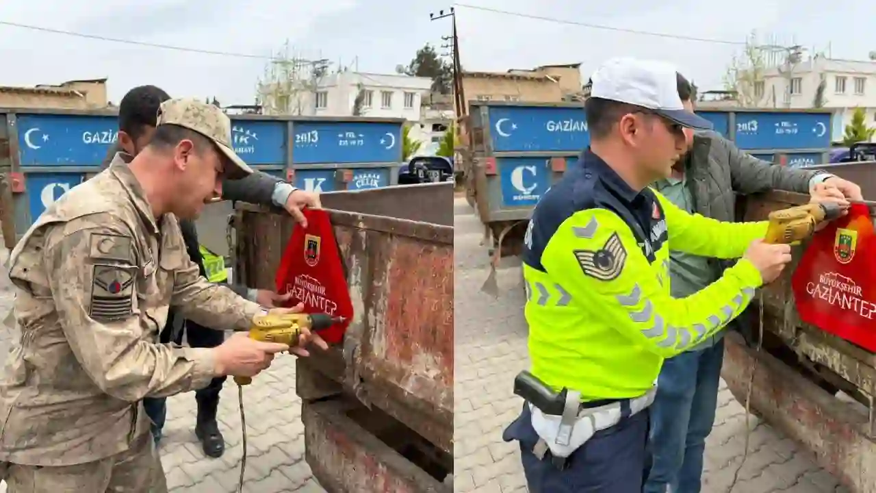 Gaziantep'te Jandarma 300 traktör sürücüsüne eğitim vererek 600 reflektör dağıttı