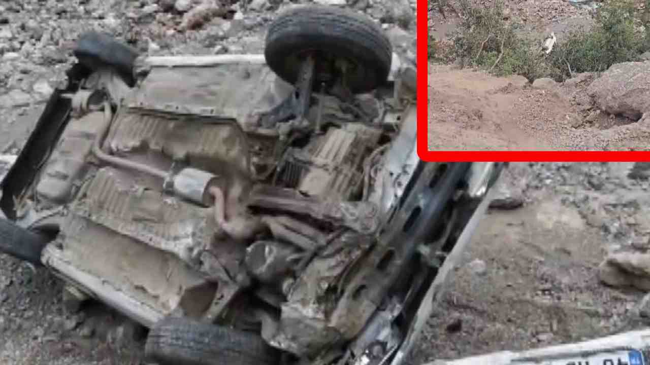 Gaziantep’te otomobil dere yatağına uçtu, sürücü yaralandı