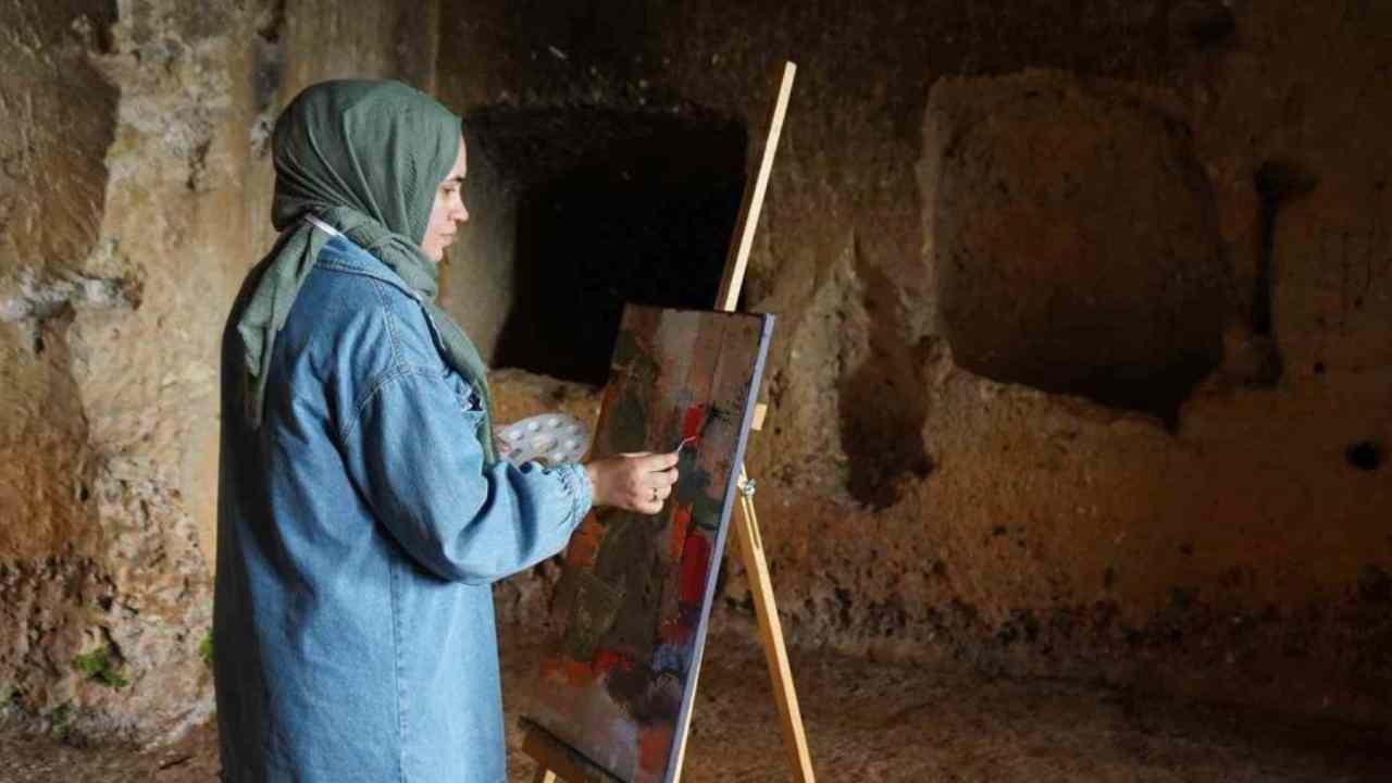 Dülük Antik Kenti’nde sanat ve tarih aynı tuvalde buluştu