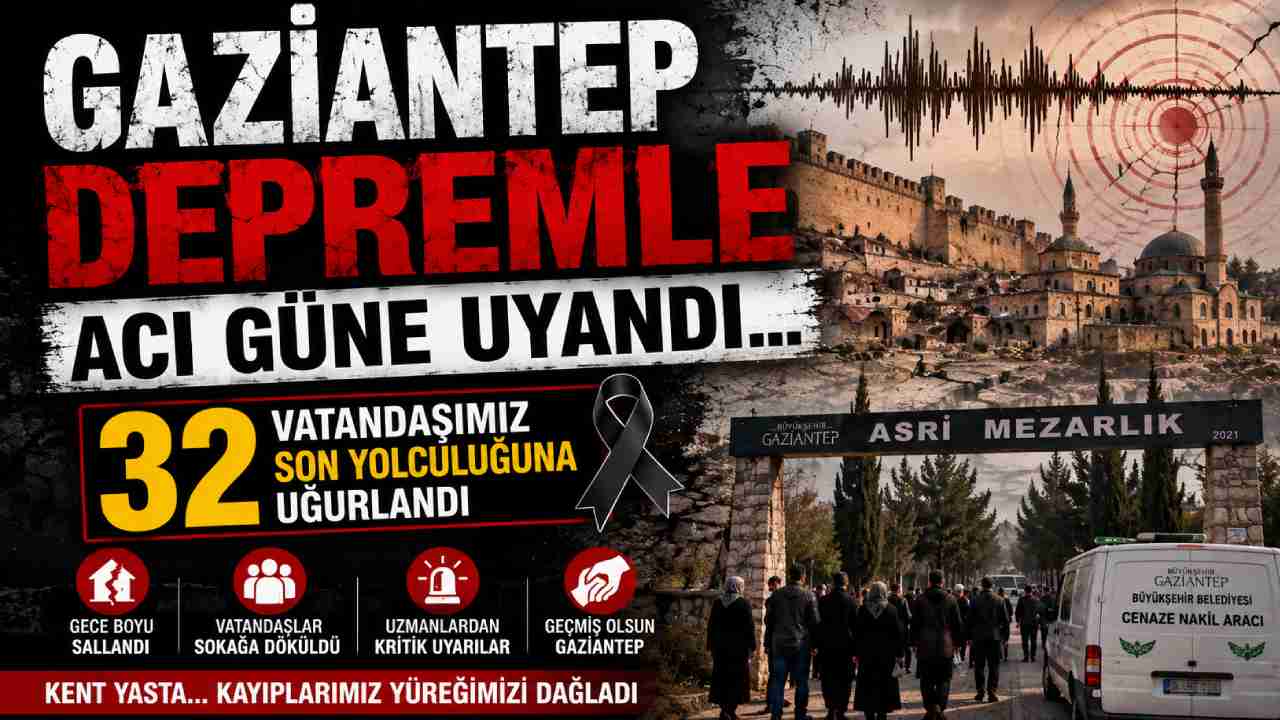 Gaziantep Depremle Acı Güne Uyandı! 32 Vatandaşımız Son Yolculuğuna Uğurlandı