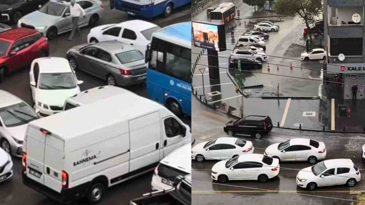 Gaziantep’te kitlenen trafiği otobüs şoförü açtı
