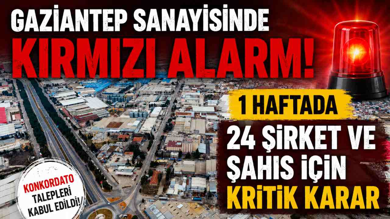 Gaziantep Sanayisinde Kırmızı Alarm: 1 Haftada 24 Şirket ve Şahıs İçin Kritik Karar