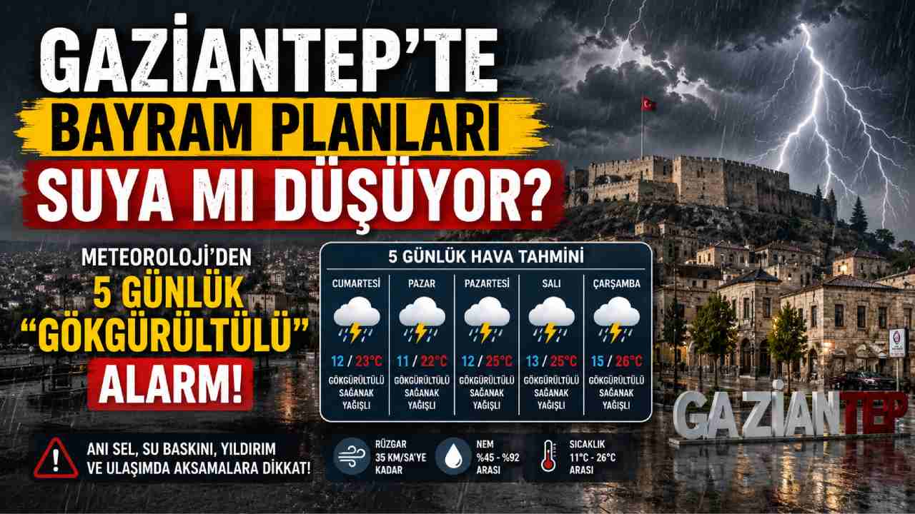 Gaziantep'e Kurban Bayramı Öncesi Kötü Haber! Meteoroloji Saat Verip Uyardı