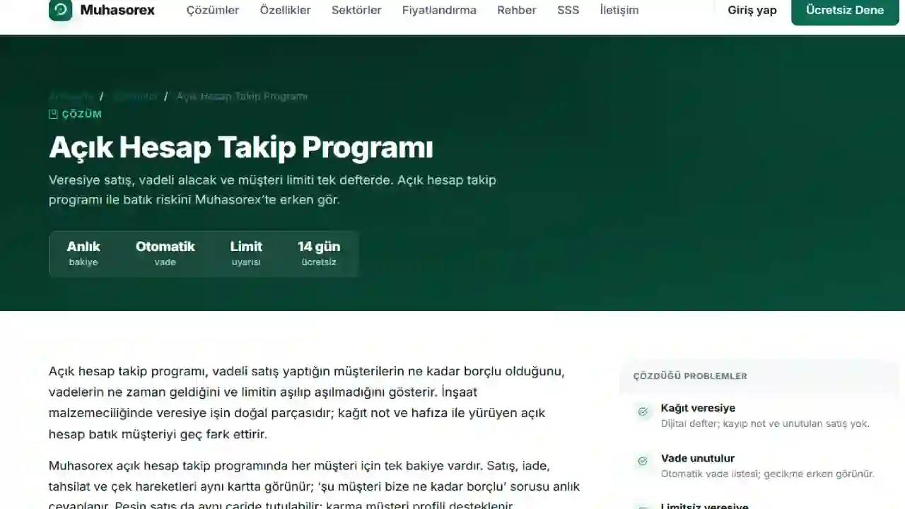 muhasorex.com ile Kontrol Masası