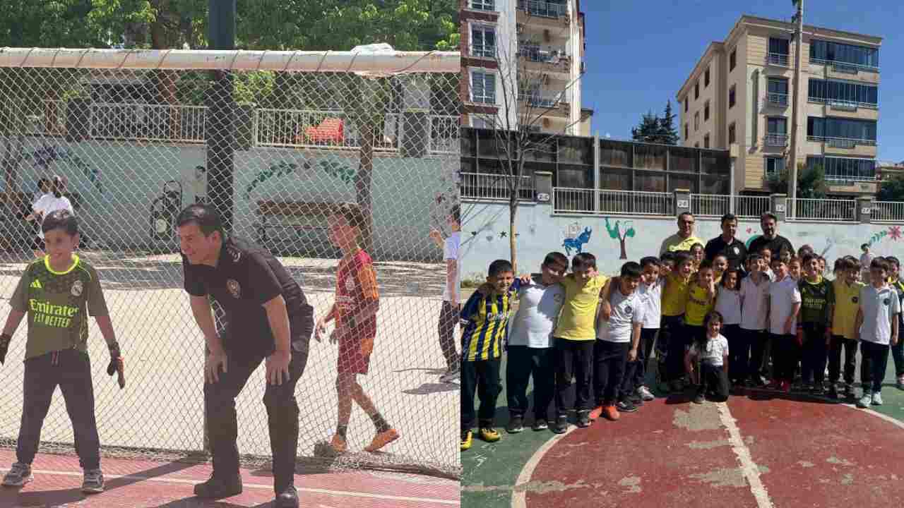 Gaziantep Emniyet Müdürü Özcan miniklerle futbol oynadı