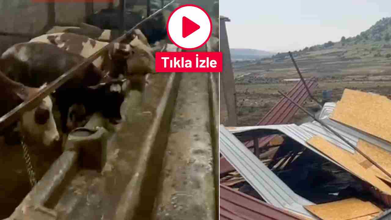 Gaziantep'te Süper Hücre Dehşeti: Çiftlik Çatısı Böyle Uçtu!
