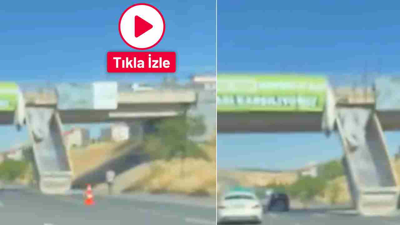 Gaziantep'te Sıradışı Kaza: Kamyonun Dorsesi Üst Geçide Saplanıp Havada Kaldı!