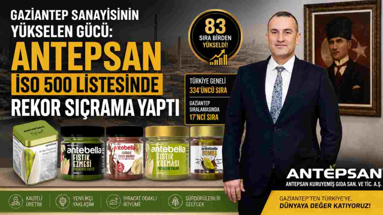 Gaziantep Sanayisinin Yükselen Gücü: Antepsan İSO 500 Listesinde Rekor Sıçrama Yaptı