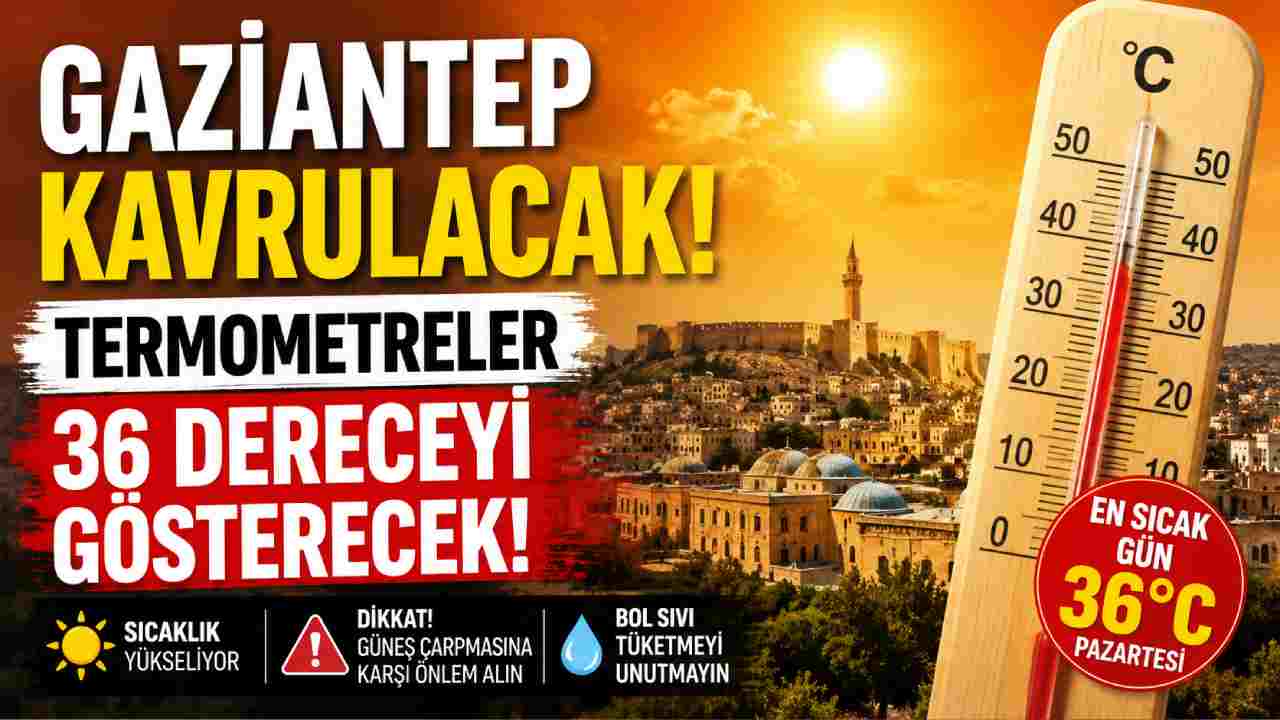 Gaziantep Termometreleri Patlatacak! Hafta Sonu ve Yeni Haftada Kavurucu Sıcaklar Geliyor