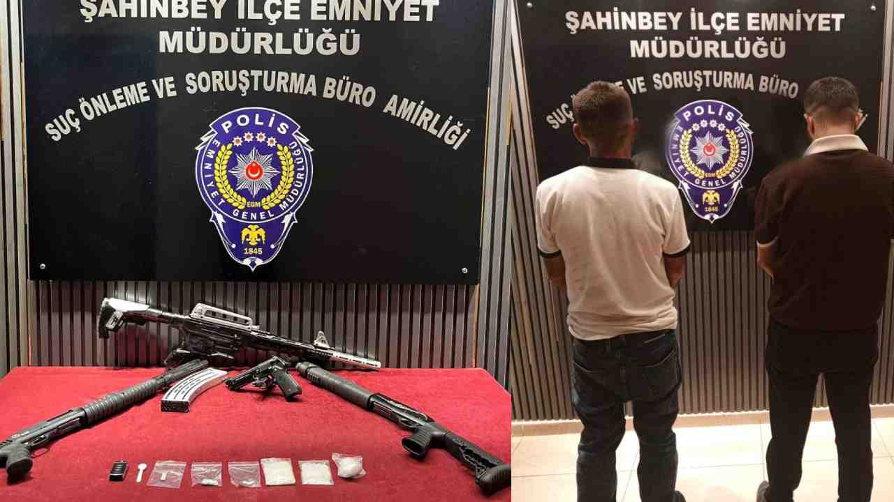 Gaziantep’te 4 afet ruhsatsız silah ele geçirildi: 2 gözaltı