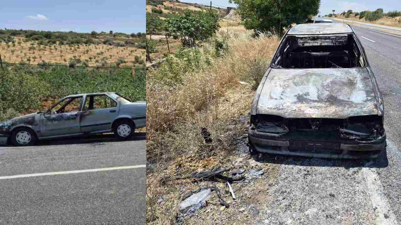 Gaziantep'te seyir halindeki otomobil alev aldı