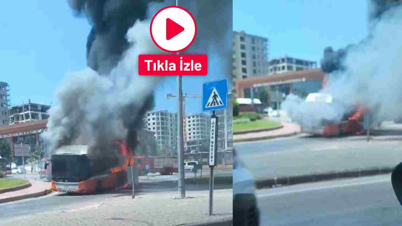 Gaziantep'te Belediye Otobüsü Kül Oldu