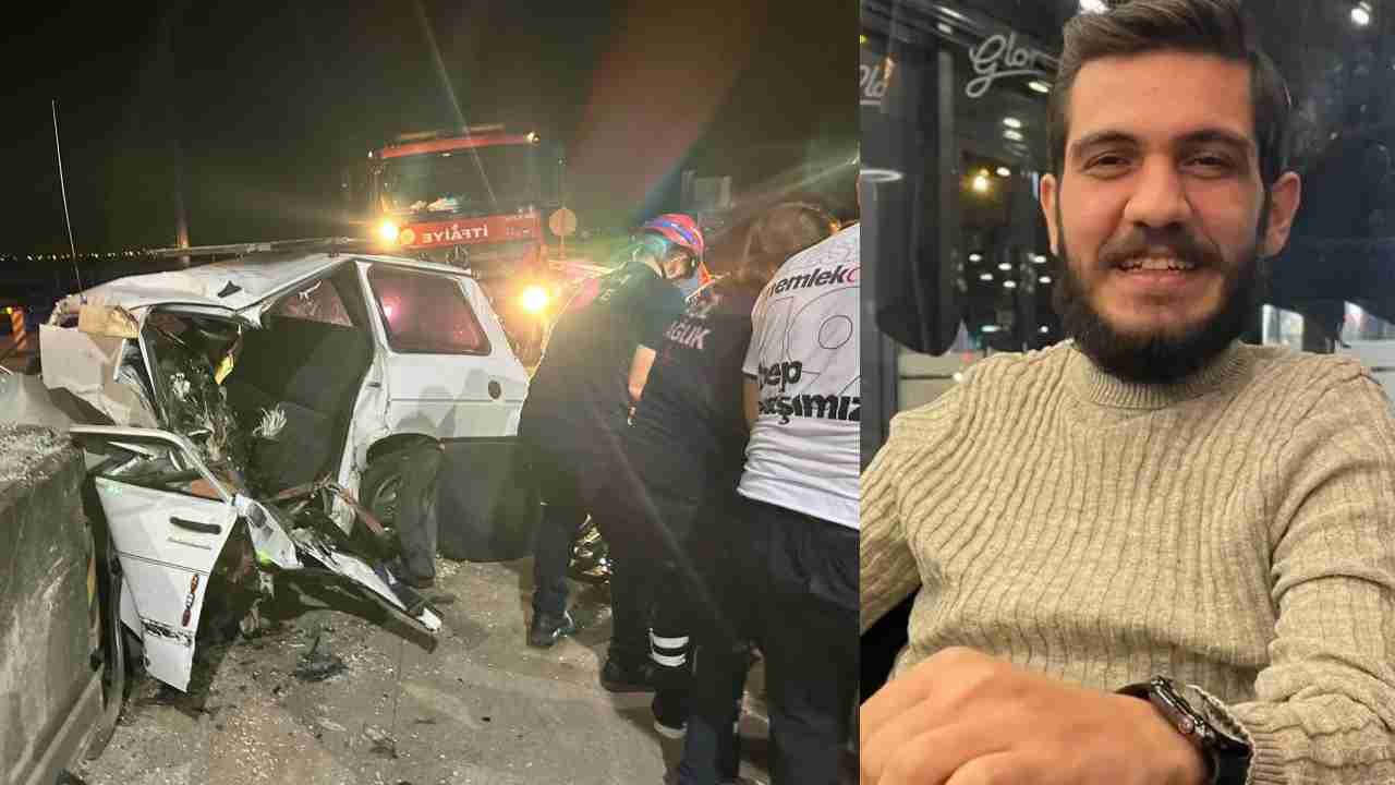 Gaziantep Otoyolu'nda Feci Kaza! Otomobil Beton Bariyerlere Çarptı: 1 Ölü
