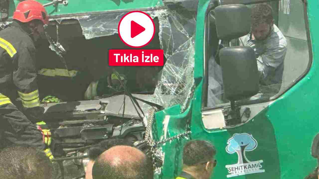 Gaziantep'te feci kaza! Tıra çarpan çöp kamyonunun sürücüsü ağır yaralandı