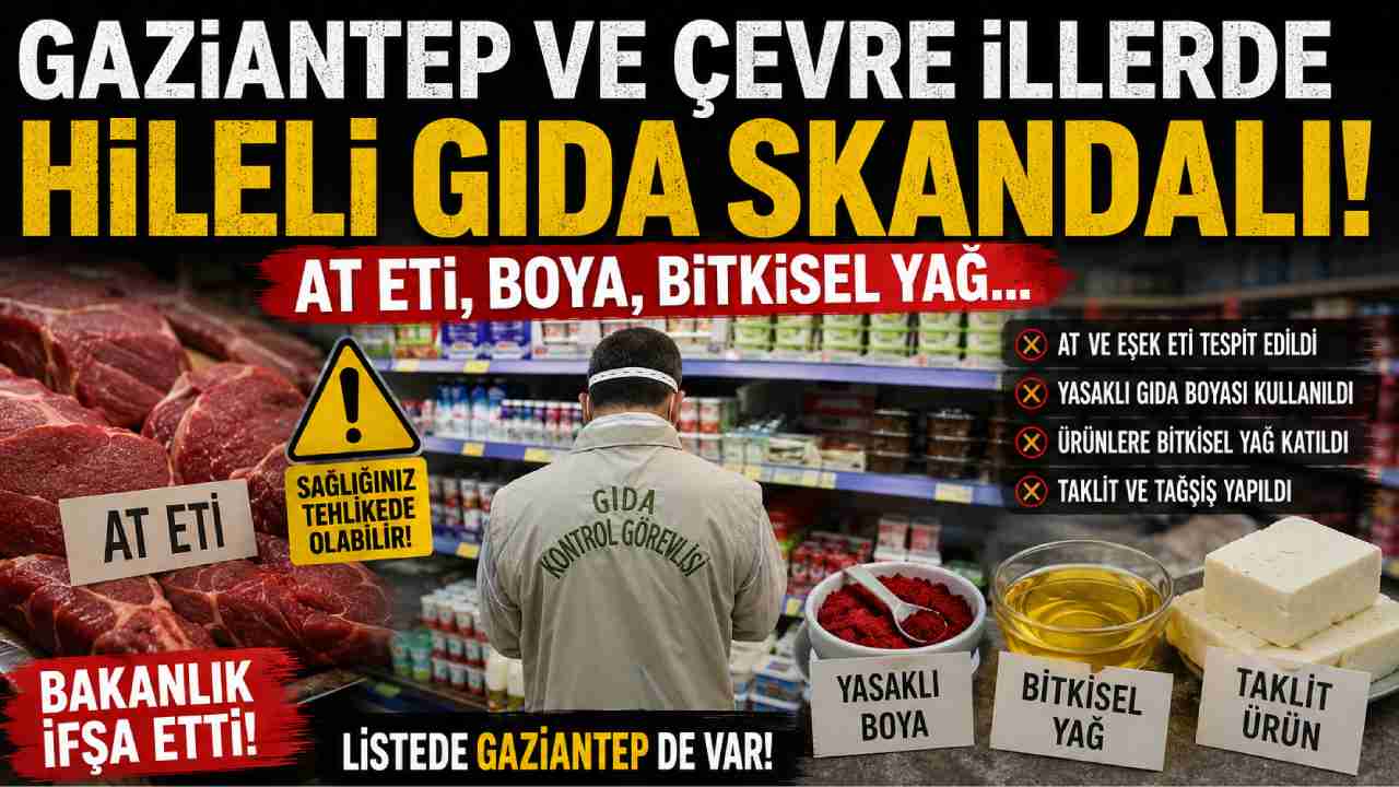 Gaziantep ve Çevre İllerde Hileli Gıda Skandalı! At Eti, Boya, Bitkisel Yağ...