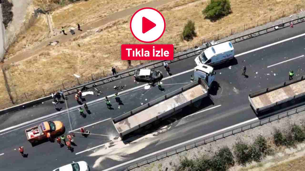 Gaziantep’te 2 kişinin öldüğü zincirleme kaza bölgesi dron ile görüntülendi