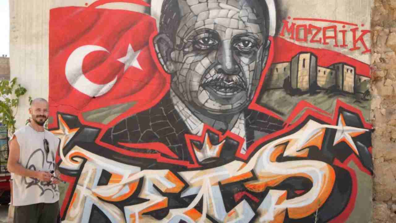 Gaziantepli grafiti sanatçısından Cumhurbaşkanı Erdoğan’a 25’inci yıl hediyesi