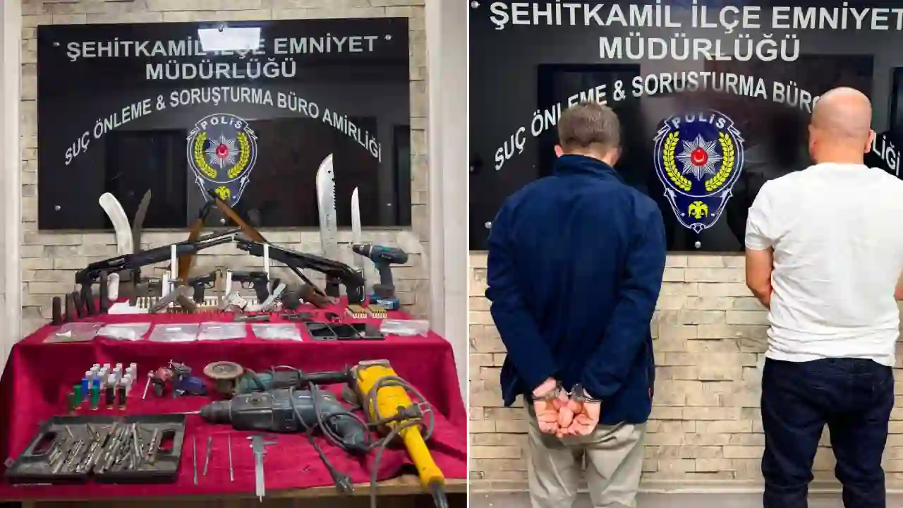 Gaziantep’te 10 adet ruhsatsız silah ele geçirildi: 2 gözaltı