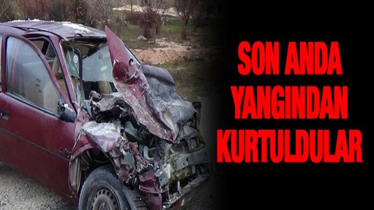 Yanan otomobildeki yaralılar son anda kurtarıldı