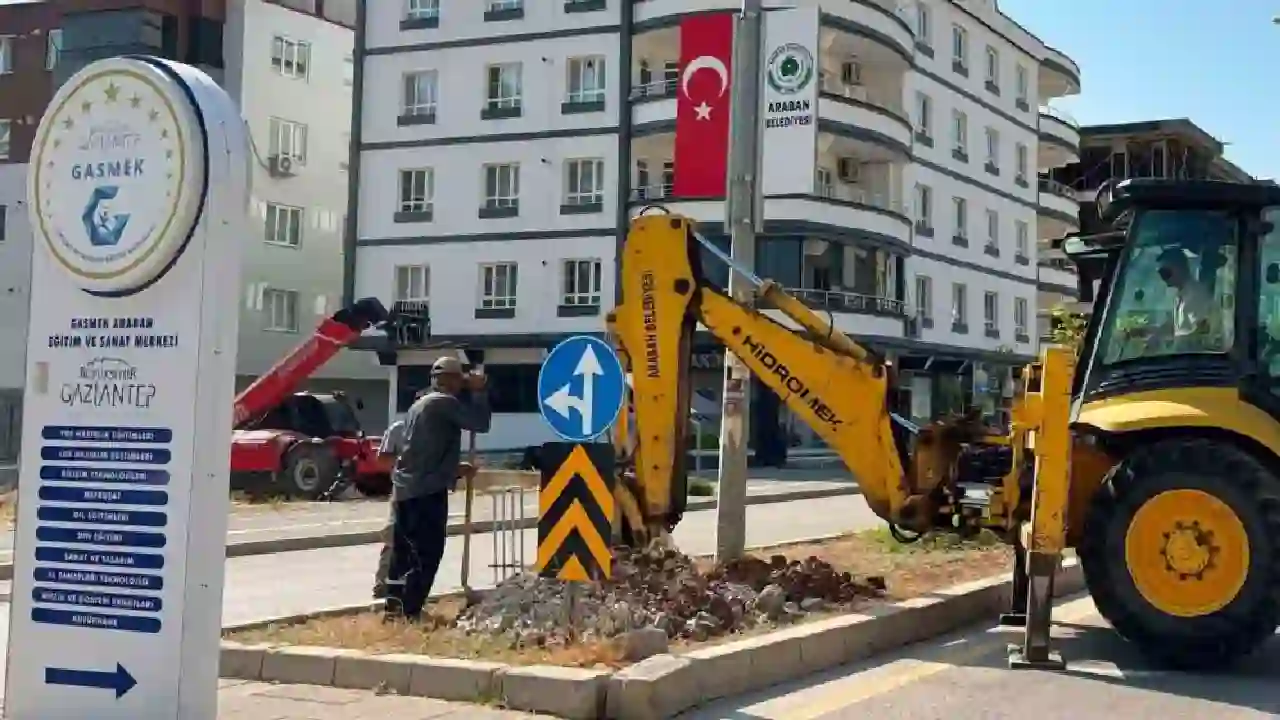 Araban’da trafik ışıklandırma çalışması başlattı