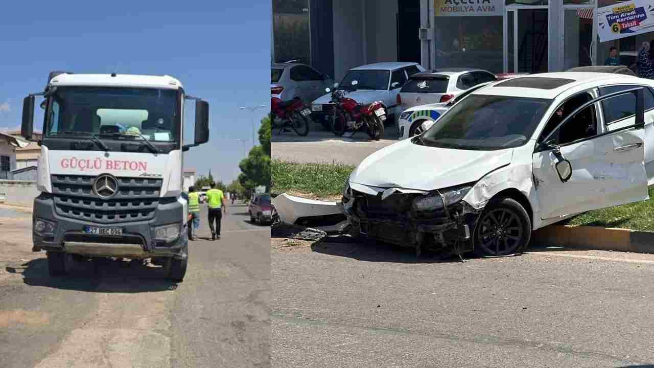 Gaziantep’te otomobil ile beton mikseri çarpıştı: 4 yaralı
